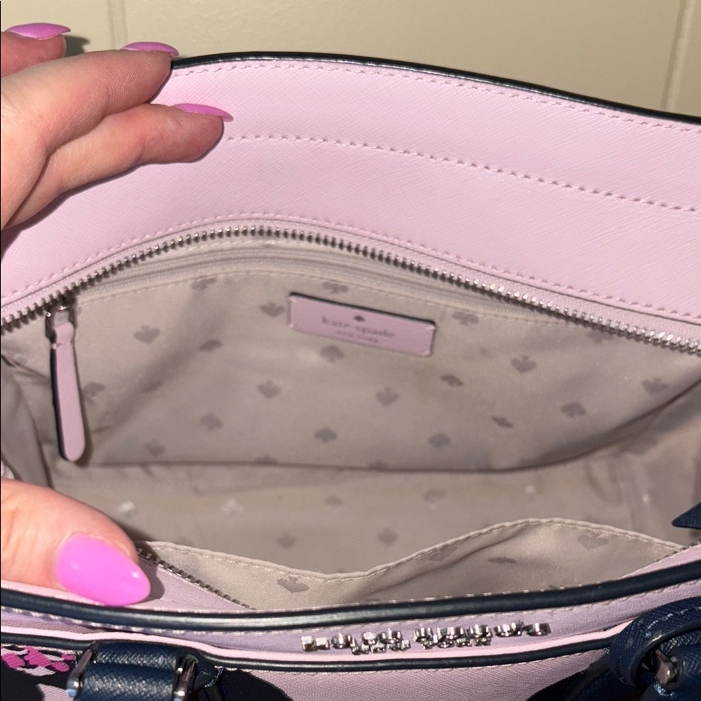 Kate Spade Pink and Navy Floral Satchel - Picture 4 of 6